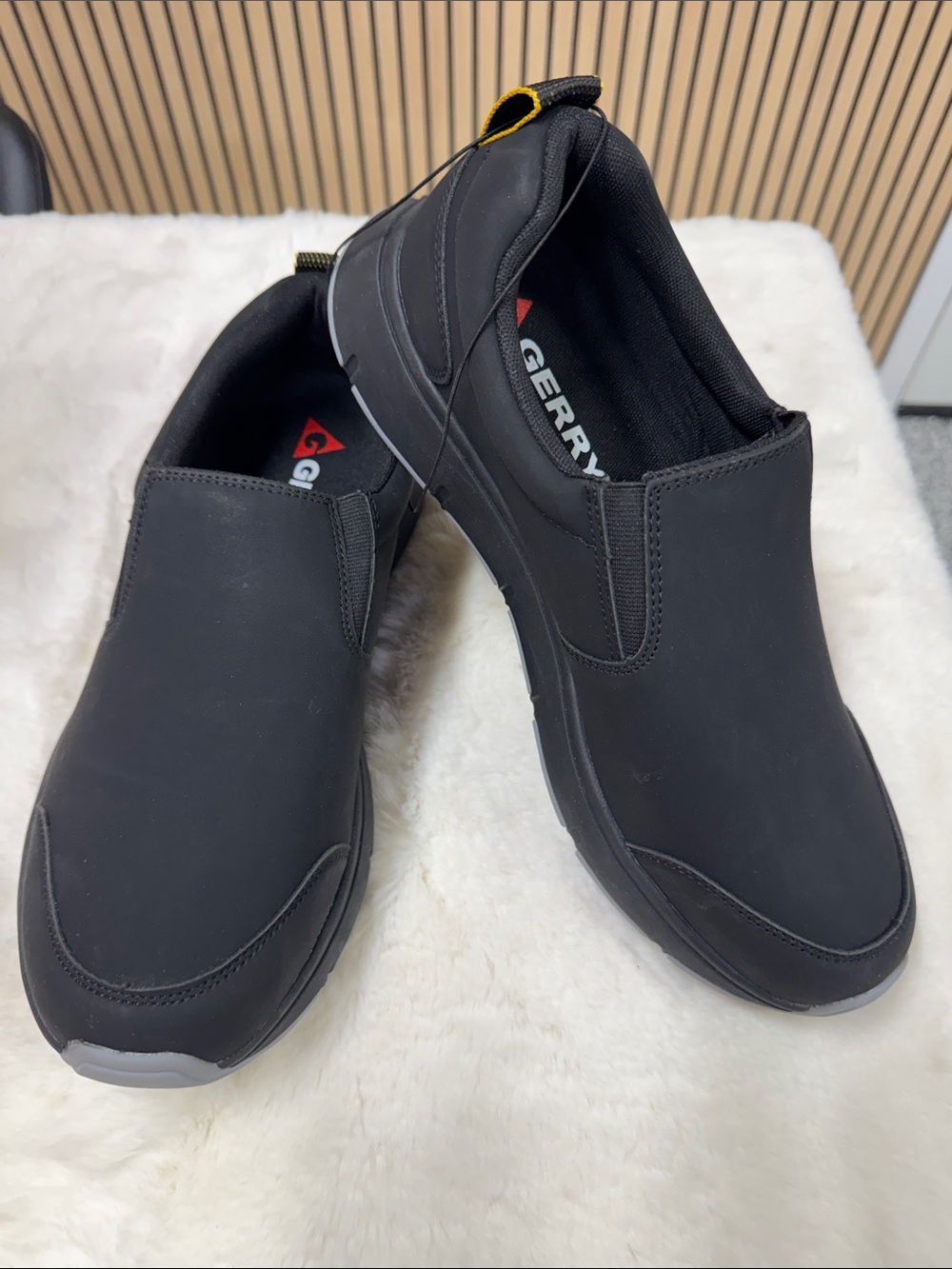 Gerry Weber Men's Black Slip-On Loafers with Grey Accents
